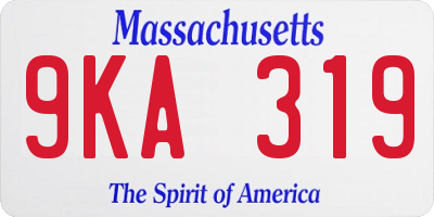 MA license plate 9KA319