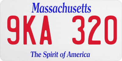 MA license plate 9KA320