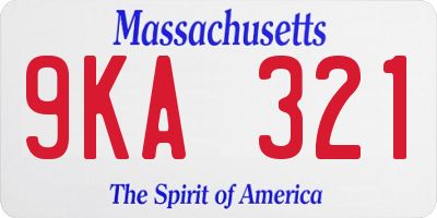 MA license plate 9KA321