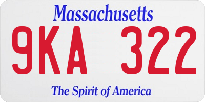 MA license plate 9KA322