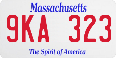 MA license plate 9KA323