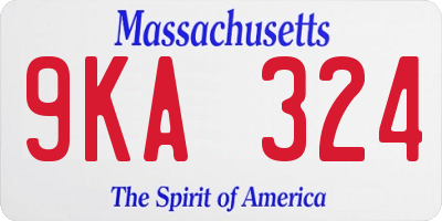 MA license plate 9KA324
