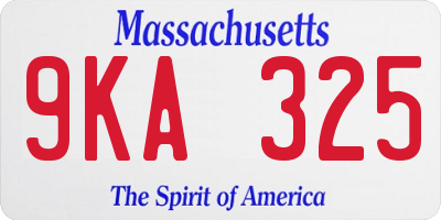 MA license plate 9KA325