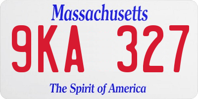 MA license plate 9KA327