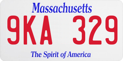 MA license plate 9KA329