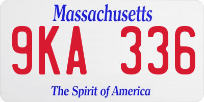 MA license plate 9KA336