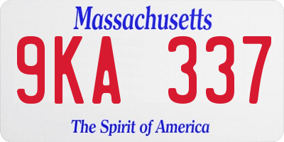MA license plate 9KA337