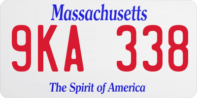 MA license plate 9KA338