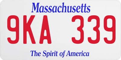 MA license plate 9KA339