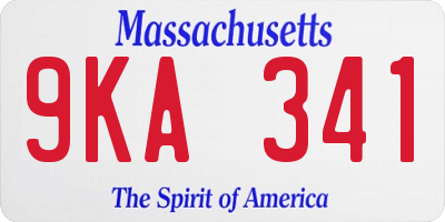MA license plate 9KA341