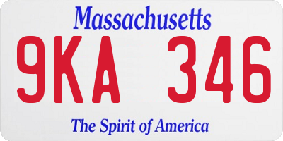 MA license plate 9KA346