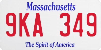 MA license plate 9KA349