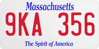 MA license plate 9KA356