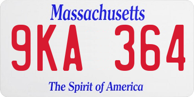 MA license plate 9KA364