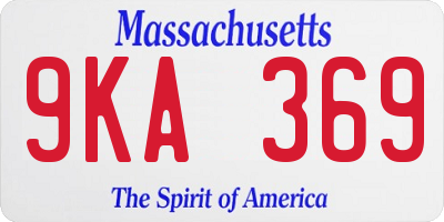 MA license plate 9KA369