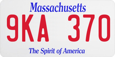 MA license plate 9KA370