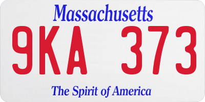 MA license plate 9KA373