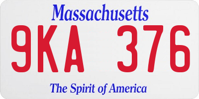 MA license plate 9KA376