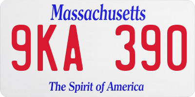 MA license plate 9KA390
