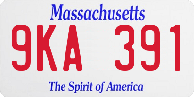MA license plate 9KA391