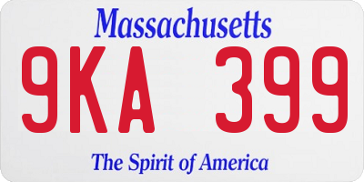 MA license plate 9KA399
