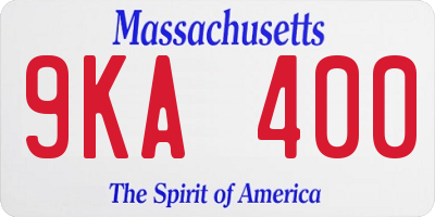 MA license plate 9KA400