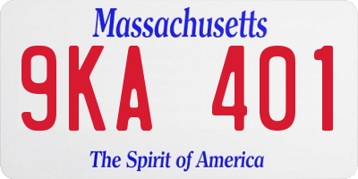 MA license plate 9KA401
