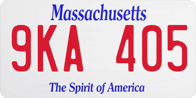 MA license plate 9KA405