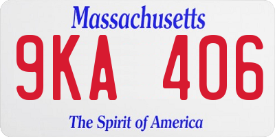 MA license plate 9KA406