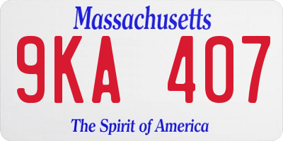 MA license plate 9KA407