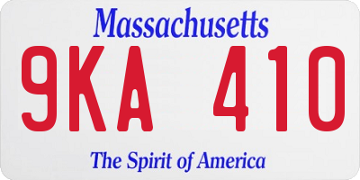 MA license plate 9KA410