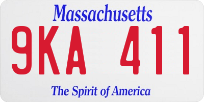 MA license plate 9KA411