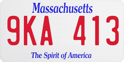 MA license plate 9KA413