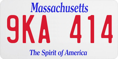 MA license plate 9KA414