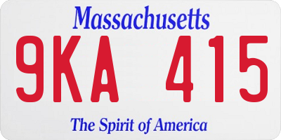 MA license plate 9KA415