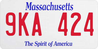MA license plate 9KA424