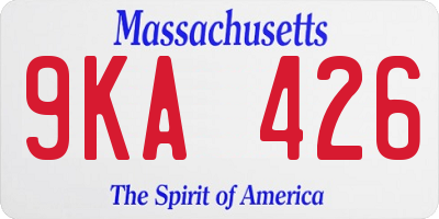 MA license plate 9KA426