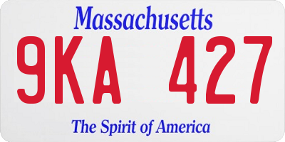 MA license plate 9KA427
