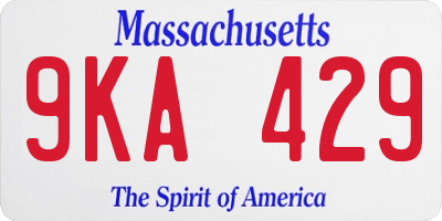 MA license plate 9KA429