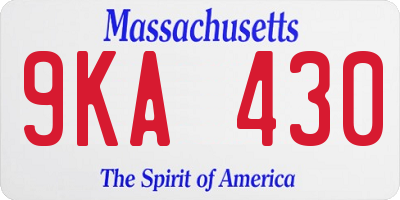 MA license plate 9KA430