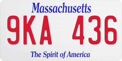 MA license plate 9KA436