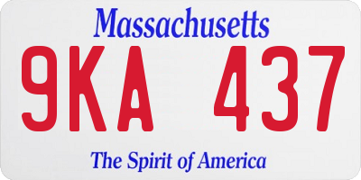 MA license plate 9KA437