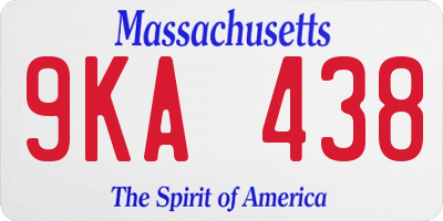 MA license plate 9KA438