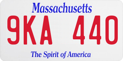 MA license plate 9KA440