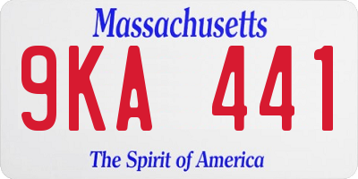 MA license plate 9KA441