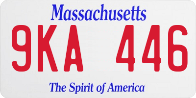 MA license plate 9KA446