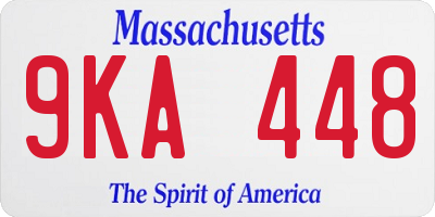 MA license plate 9KA448