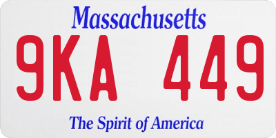 MA license plate 9KA449