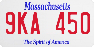 MA license plate 9KA450
