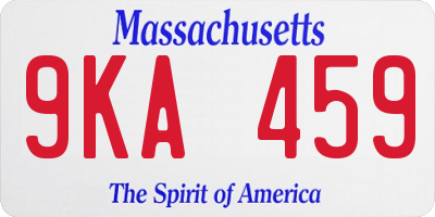 MA license plate 9KA459
